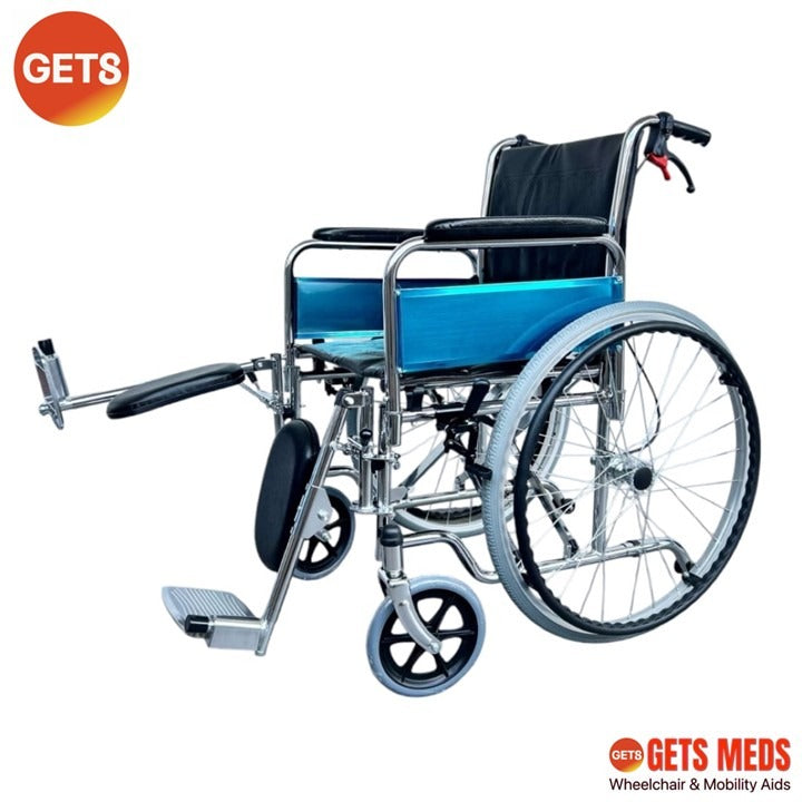 WHEELCHAIR 1902 CHROME ELEVATING FOR LOAD 100KG: GETS ELEVATING WHEELCHAIR FOR SELF-PROPELLED