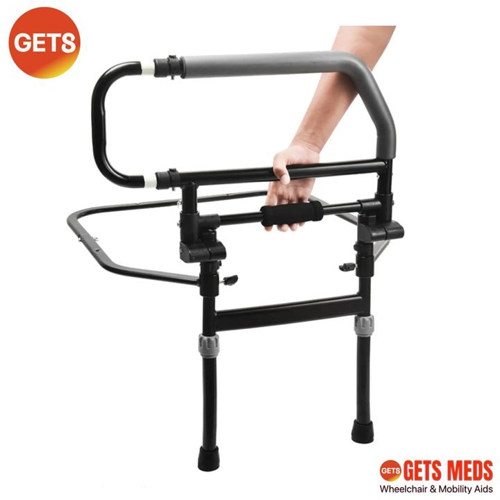 BED RAIL FL5864: GETS FOLDABLE BEDRAIL WITH LEGS SUPPORT FOR FLIP-DOWN & LENGTH ADJUSTABLE