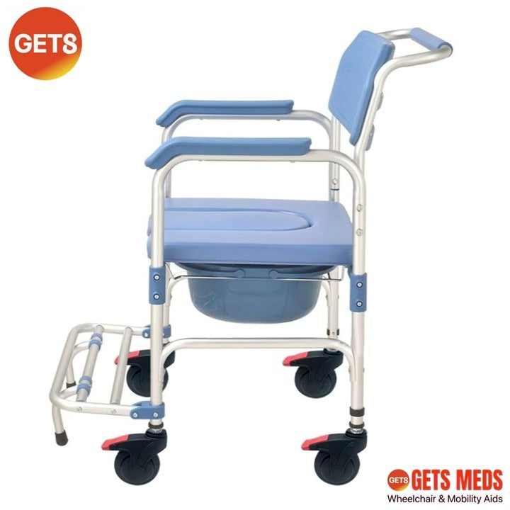 Shower Commode Aluminium 7.5kg: GETS G697A Standard