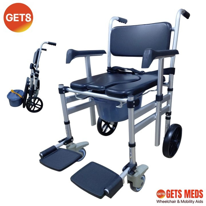 Shower Commode Aluminium 8kg: GETS G661 Foldable