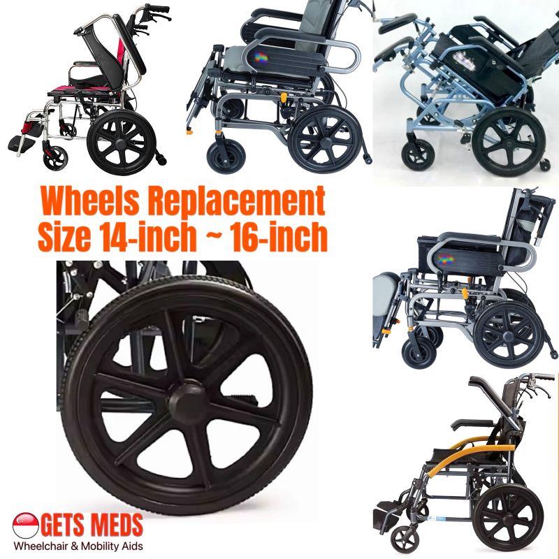 WHEELS FOR WHEELCHAIRS 14-INCH TO 16-INCH: GETS WHEELS SIZING CODE 16 x 1 3/8 SIZING CODE 16 X 1.75