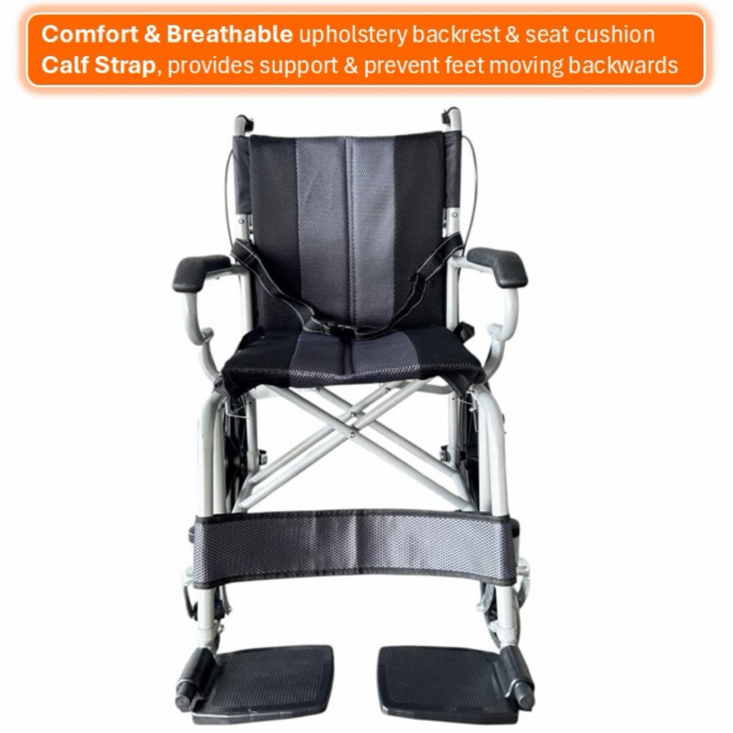 GETS EASY14 PUSHCHAIR ♿️ Foldable Backrest, Fixed Armrests, Fixed Legrests, & Optional Fixed Cushions Or Removable Cushions