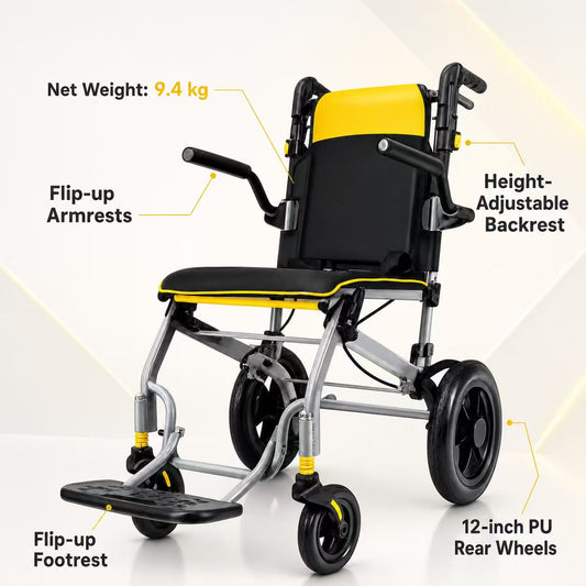 New Arrival: Lightweight Travel Wheelchair with Adjustable Handle