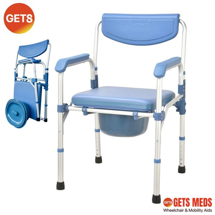 Shower Commode Chair Aluminium 6.3kg: GETS G608B