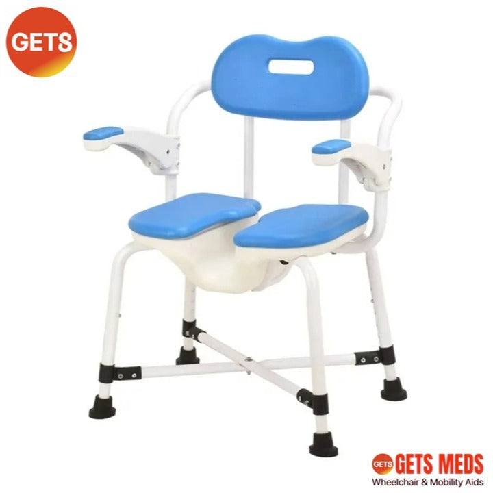 SHOWER CHAIR G669HD FLIP-UP ARMRESTS & HEIGHT ADJUSTABLE FOR LOAD 125KG: GETS SHOWER CHAIR 5.5KG ALUMINIUM RUST PROOF