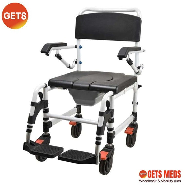 SHOWER COMMODE G691 FOR LOAD 125KG: GETS SMARTLIFT COMMODE ALUMINIUM RUST PROOF 7.5KG