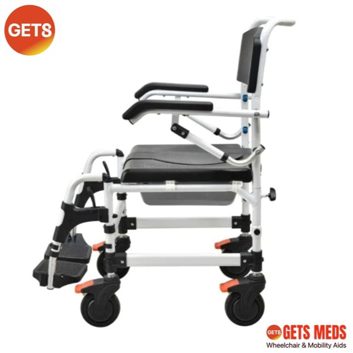 SHOWER COMMODE G691 FOR LOAD 125KG: GETS SMARTLIFT COMMODE ALUMINIUM RUST PROOF 7.5KG
