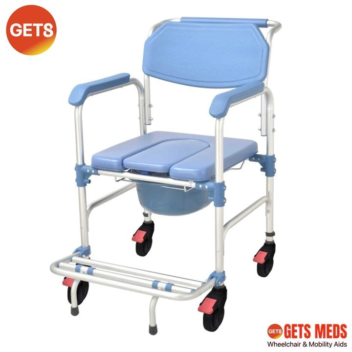 Shower Commode Aluminium 7.5kg: GETS G697A Standard