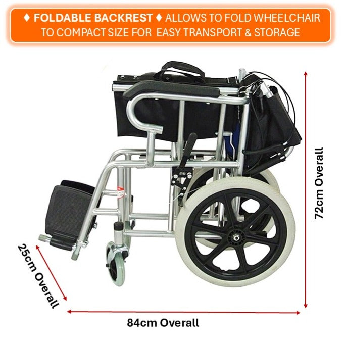 WHEELCHAIR STEEL ALLOY 11KG FOR LOAD 100KG: GETS GSR06S PUSHCHAIR WITH SOLID POLYURETHANE (PU) WHEELS