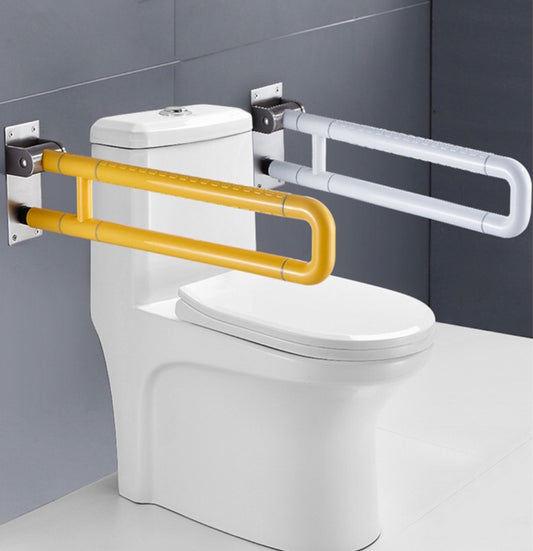 Folding Grab Bars U-Shaped: GETS Folding Grab Bars For Toilet, Stainless Steel + ABS, Upgraded With Stainless Steel Connector