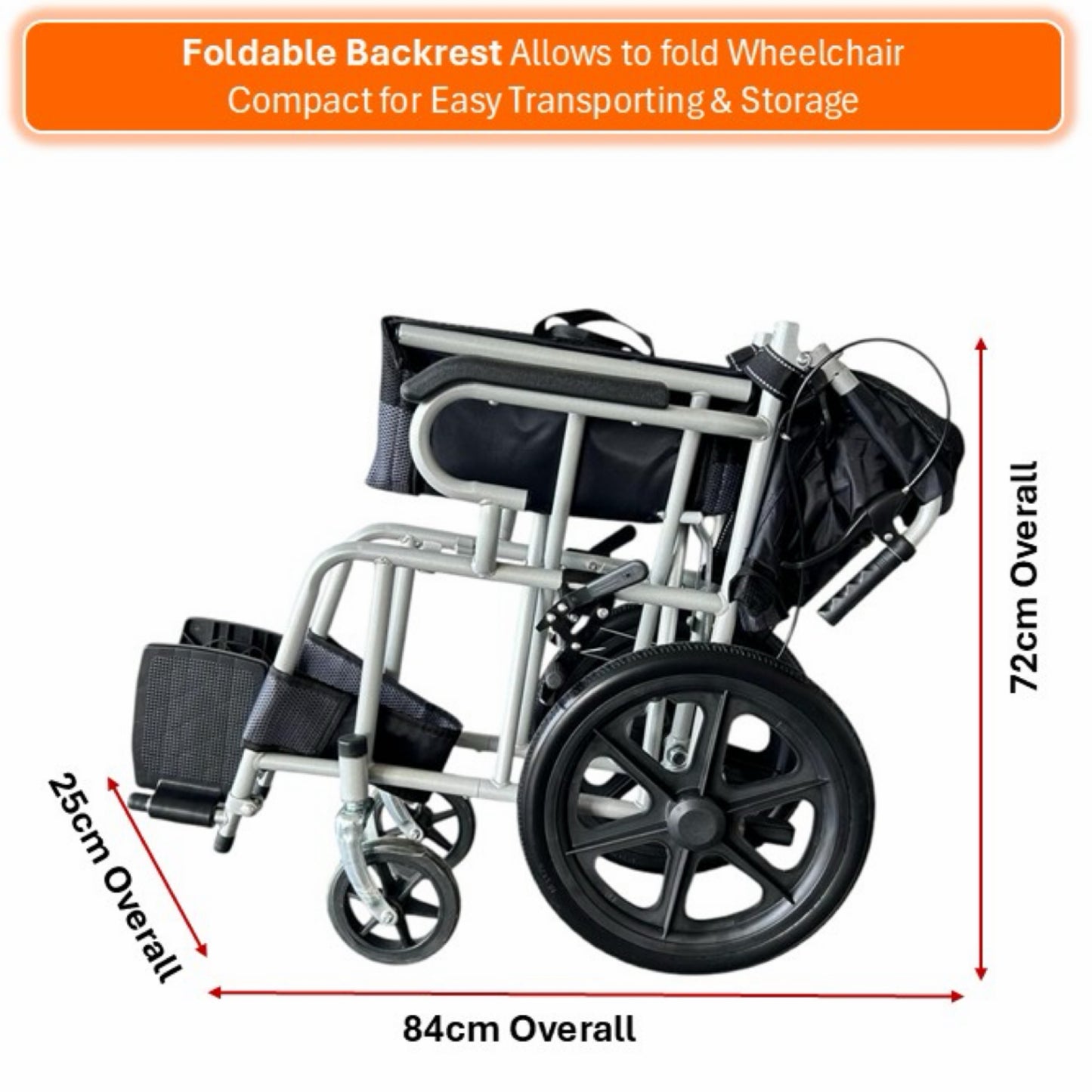 GETS EASY14PU PUSHCHAIR ♿️ Foldable Backrest, Fixed Armrests, Fixed Legrests, Solid Polyurethane (PU) Wheels, Optional Fixed Cushions Or Removable Cushions