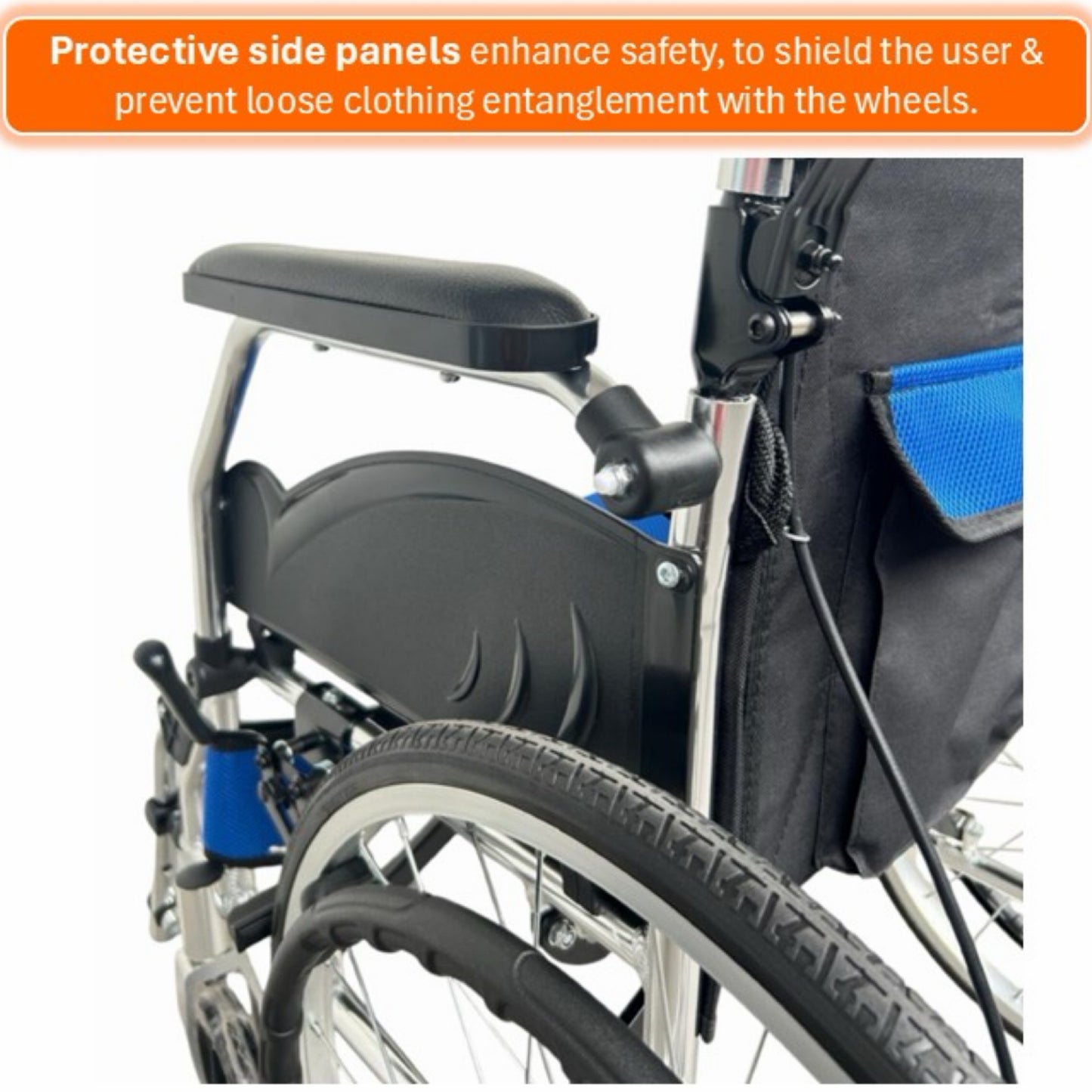 GETS STD863 ALUMINIUM WHEELCHAIR ♿️ Foldable Backrest, Fixed Armrests, Foldable Legrests, Anti-Tippers, Self-Propelled