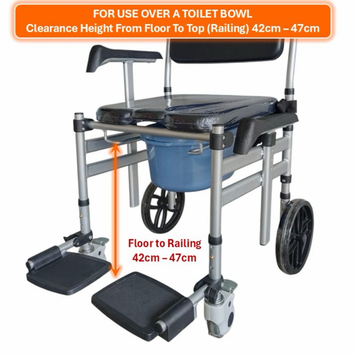 GETS Commode♿️ Commode-Wheelchair made of Aluminium, Lightweight & Foldable