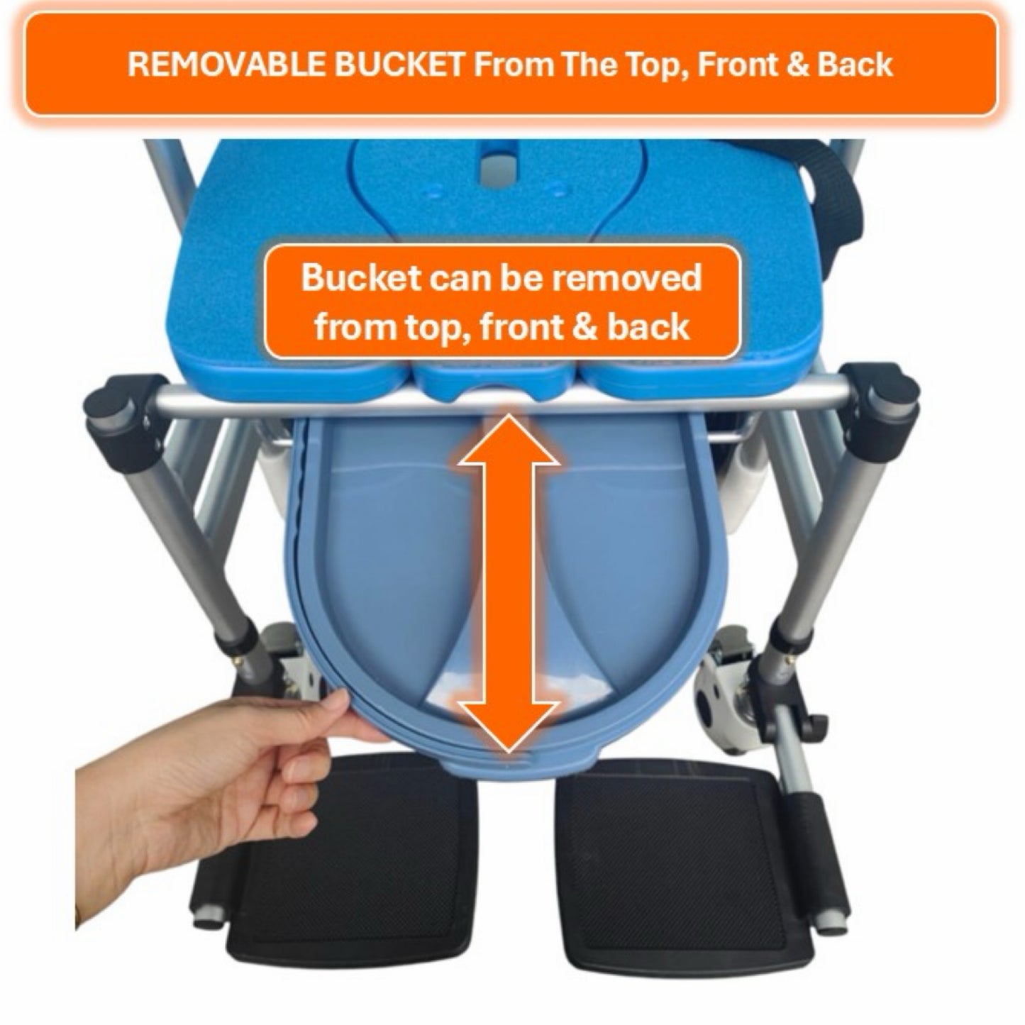 GETS Commode♿️ Commode-Wheelchair made of Aluminium, Lightweight & Foldable