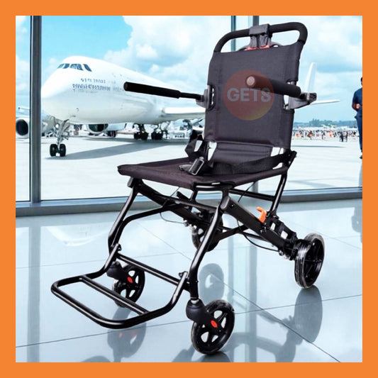 GETS TRAVEL LITE8 PUSHCHAIR ♿️Foldable, Flip-Back Armrest, Flip-Up Footrest