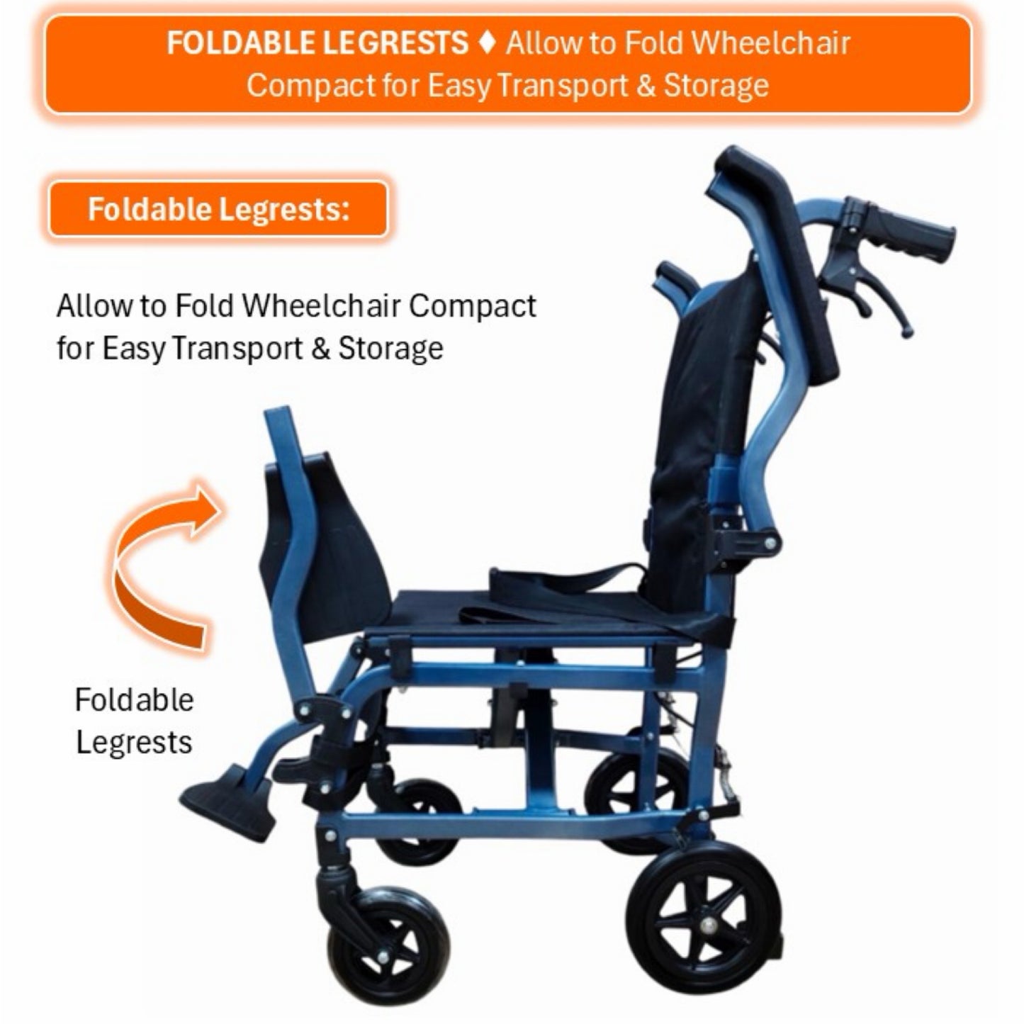 GETS SMART LITE8 ALUMINIUM PUSHCHAIR ♿️ Foldable Backrest, Flip-Back Armrests, Foldable Legrests, Lightest Weight8.5kg
