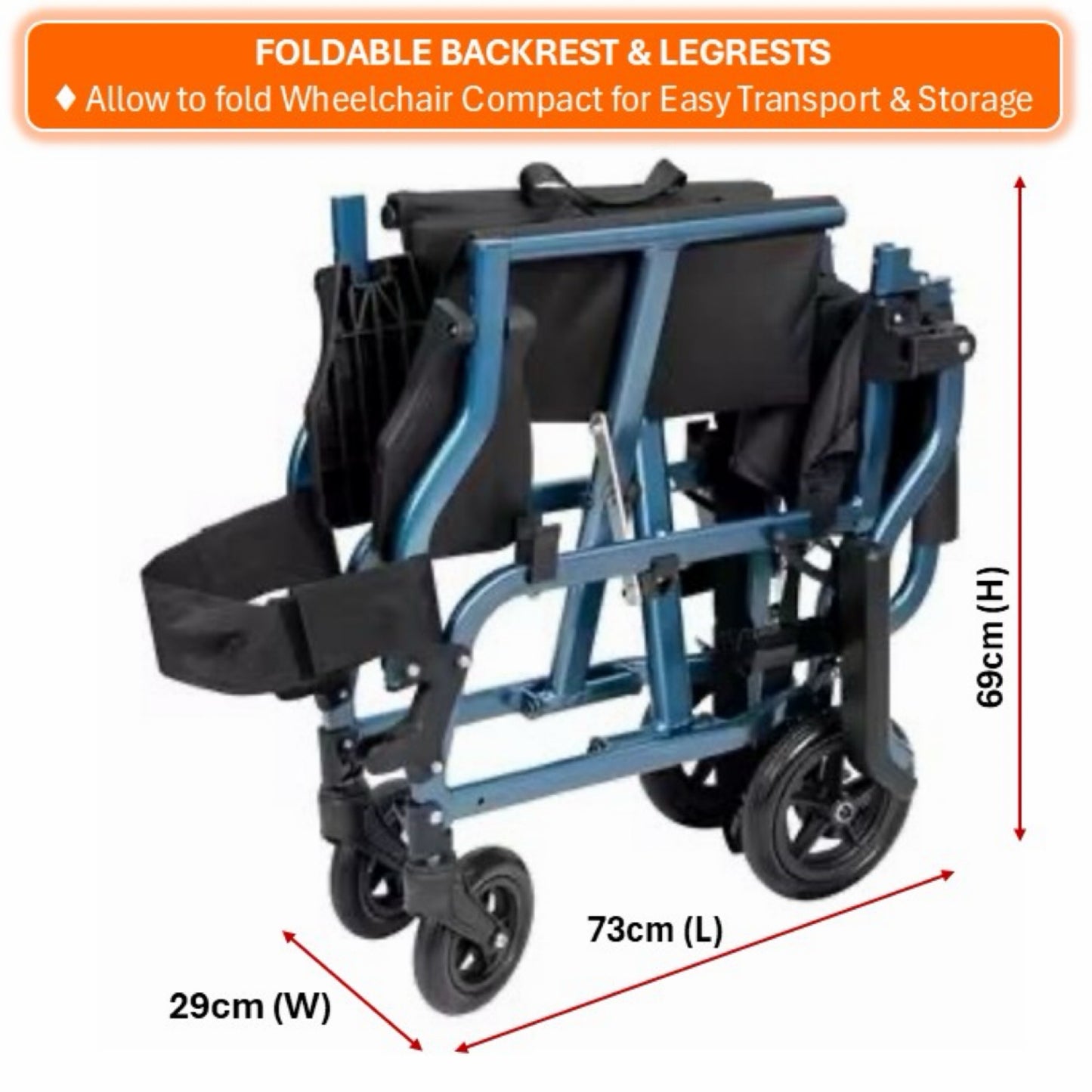 GETS SMART LITE8 ALUMINIUM PUSHCHAIR ♿️ Foldable Backrest, Flip-Back Armrests, Foldable Legrests, Lightest Weight8.5kg