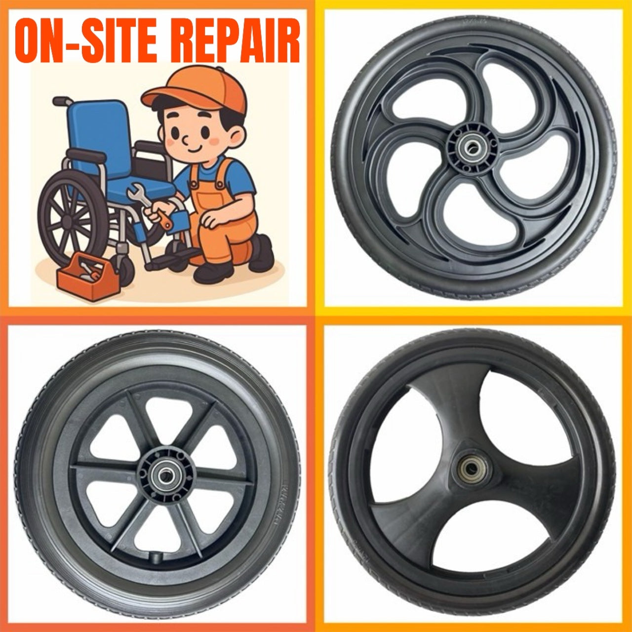 WHEELS FOR WHEELCHAIRS 14-INCH TO 16-INCH: GETS WHEELS SIZING CODE 16 x 1 3/8 SIZING CODE 16 X 1.75