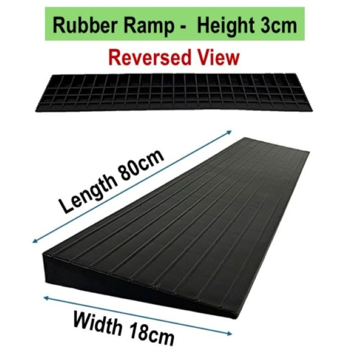 RUBBER RAMPS HEIGHT 1CM TO 6CM: GETS SMALL DIMENSIONS RUBBER RAMPS FOR DOORWAYS & KERBS