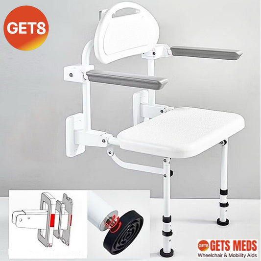 WALL MOUNTED SHOWER CHAIR G844: GETS STAINLESS STEEL WALL MOUNTED CHAIR 19KG FOR LOAD 150KG